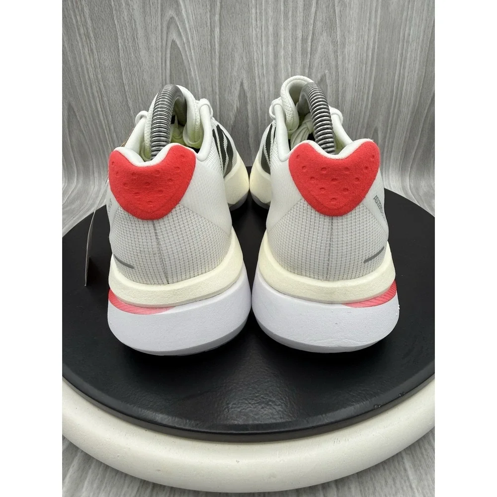 adidas Adizero Boston 13 Mens Sz 8.5 Cloud White Lucid Red Running Shoes JS4932